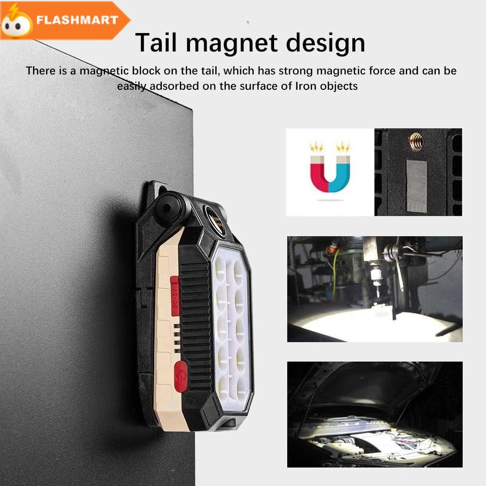 FLASHMART Senter Camping Lampu LED Portable Magnet COB 2000 Lumens - W599A