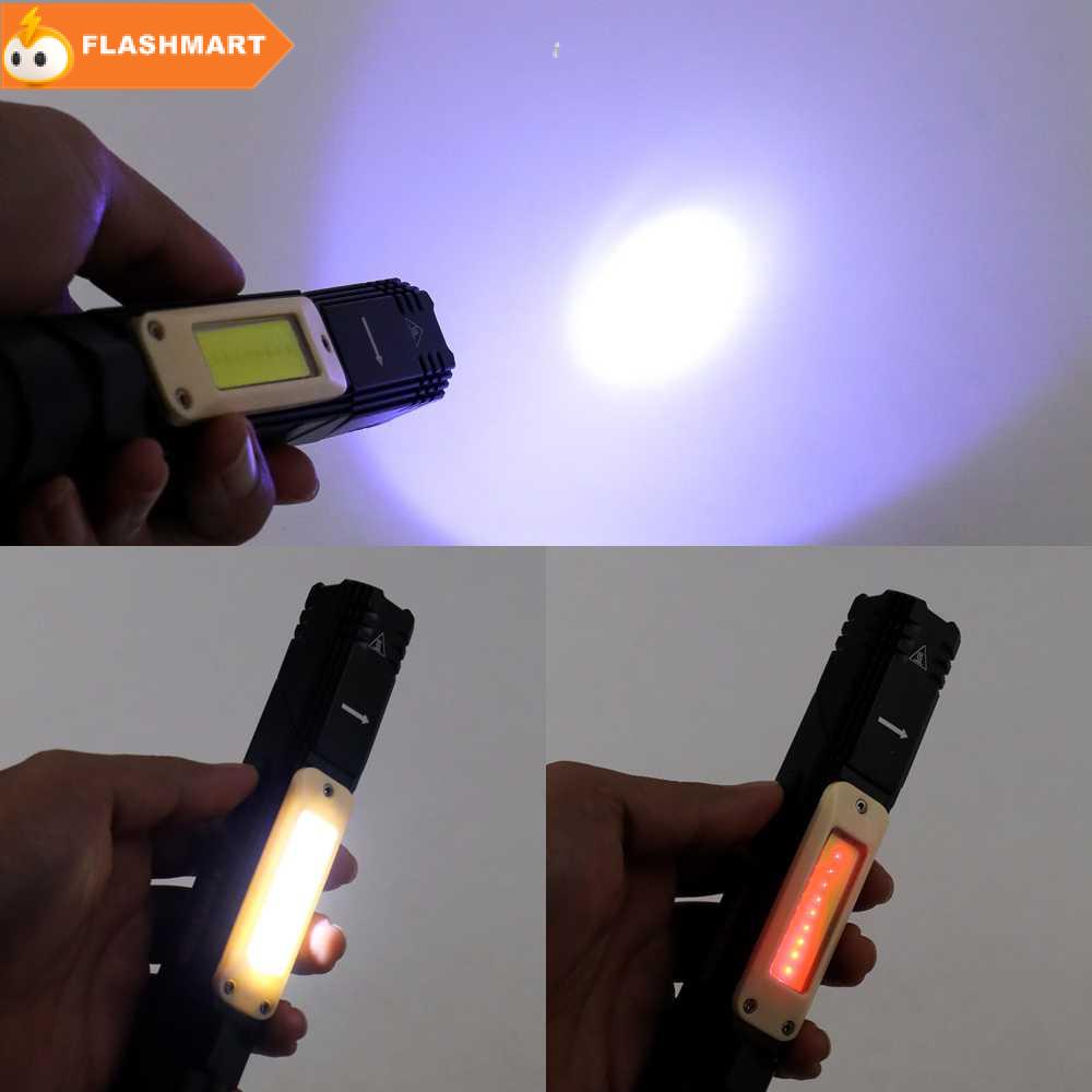 FLASHMART Senter LED Rotatable Head Magnetic Tail XPG+COB 10000 Lumens - 3189A