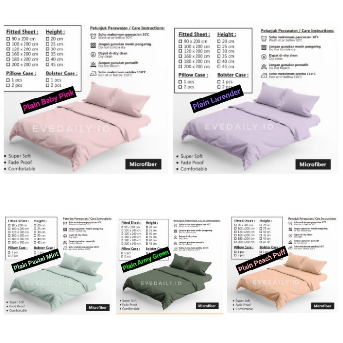 SPREI KINTAKUN QUALITY / PREMIUM / CUSTOM / MOTIF POLOS KOTAK / UKURAN - plain, 90x200x20 Terlaris