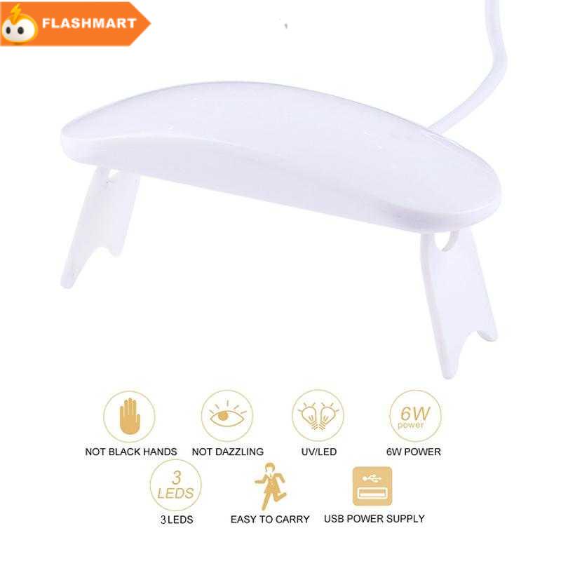 FLASHMART SUN MINI Pengering Kutek Kuku UV LED Lamp Nail Dryer Polish Art USB 6W - SUNM6