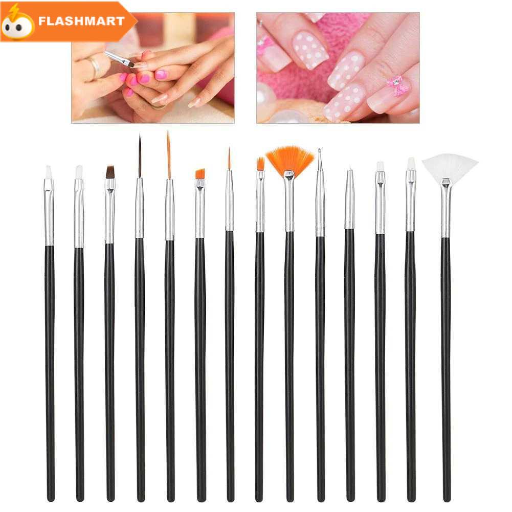 FLASHMART Kuas Kutek Kuku Brush Nail Art Dotting Tools 15 PCS - N1800