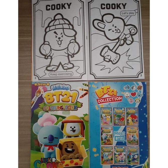 Buku Aktivitas Mewarnai Anak BT21 Emoticon BTS by ceriasmarts