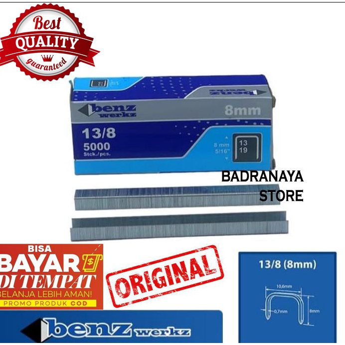 

Sudah READY.. Isi Staples Tembak uk. 13/8 cocok untuk pengerjaan Jok Motor Mobil Sofa Funiture Kayu Kardus Stepler EPL