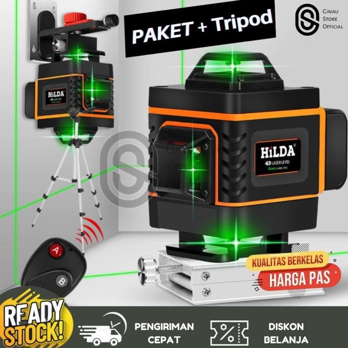 Laser Bangunan Hilda Self Leveling Laser 4D 16 Line with Remote Tripod