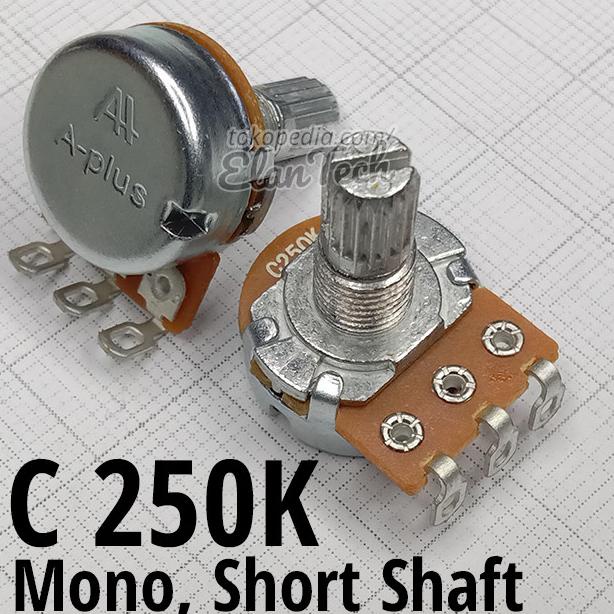 C250K Potensio A-Plus Mono Short Shaft Potensiometer 250kC Elan73c