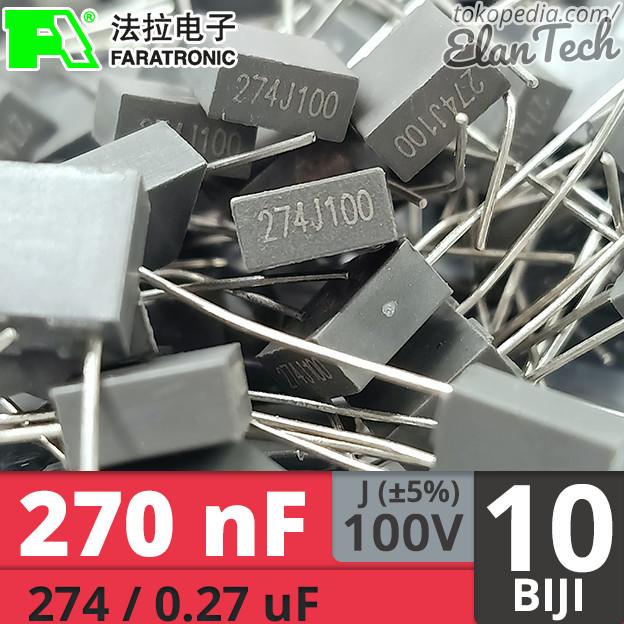 Kapasitor MKM 270nF / 274 / 100V J 10 pcs Capacitor Pack Elan73c Murah