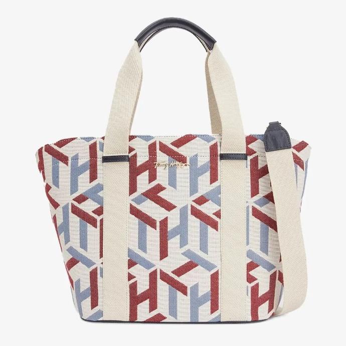 Tommy Hilfiger Original - City Monogram Canvas Tote Bag Wanita - Navy Melaniagung12