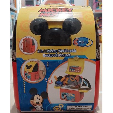 HOT SALE SALE MAINAN: 2IN1 MICKEY WORKBENCH BACKPACK PLAYSET ORIGINAL TERLARIS