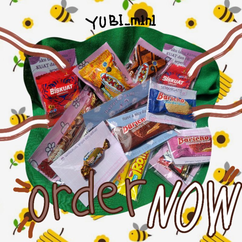

Mini Gift Snack || Kado snack mini || harga mulai dari Rp.500 || free custom template || bisa request snack||