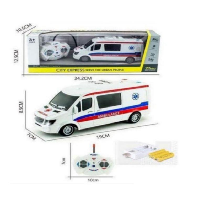 MAINAN RC MOBIL AMBULANCE REMOTE CONTROL BATERAI CAS CITY EXPRESS HT 148 MAFIA JAMBU