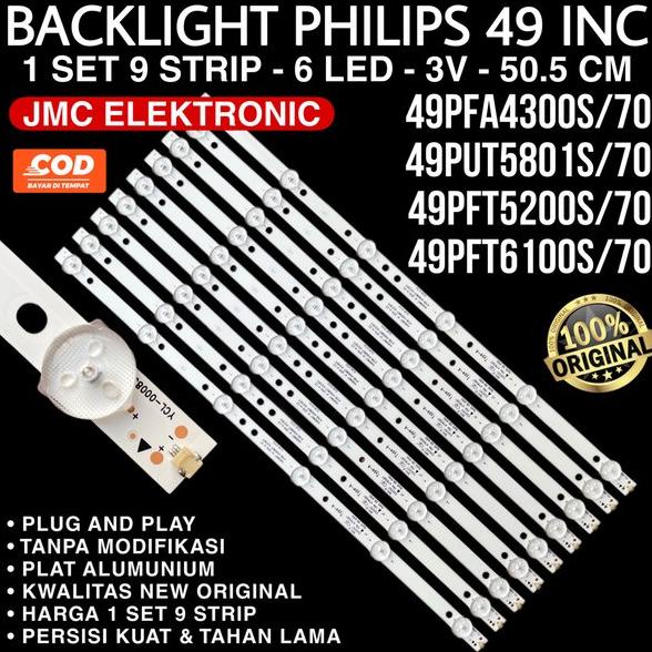 BACKLIGHT TV PHILIPS 49 INCH 49PFA4300S/70 49PUT5801S/70 49PFT5200S/70 49PFT6100S/70 49PFA4300S 49PU
