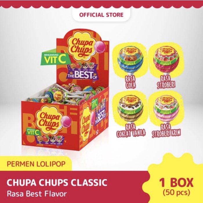 

CHUPA CUPS PERMEN LOLIPOP BOX ISI 50 PC