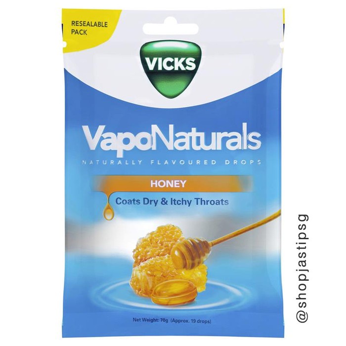 

Vicks VapoNaturals Cough Lozenges 70g Permen Tenggorokan Honey Lemon