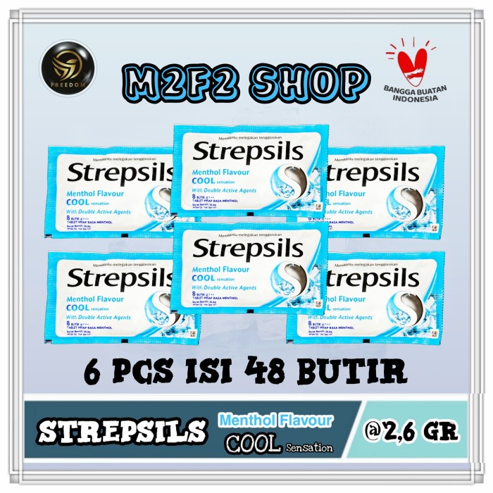 

Permen Strepsils Lozenges Cool Menthol Biru - 20,8 gr (Harga 6 Pcs)