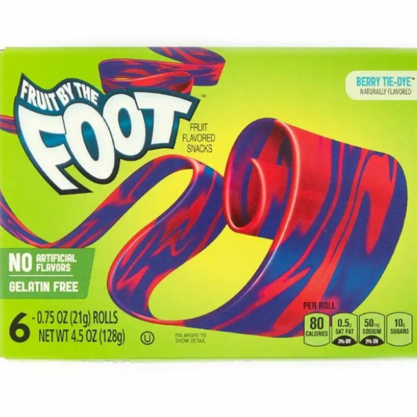 

fruit by the foot berry tie dye 128 gr/rolls candy 6's/permen