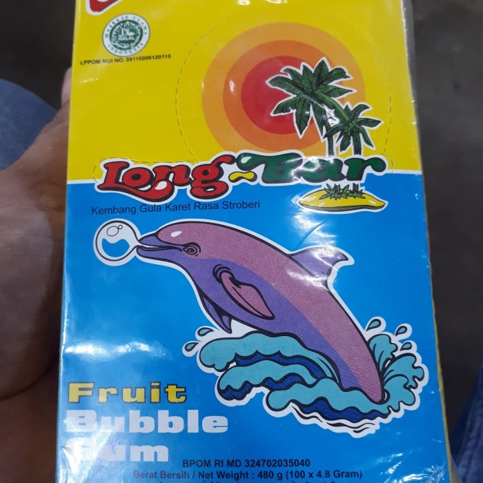 

Kembang Gula Karet Rasa Stroberi /Permen Karet Long Bar