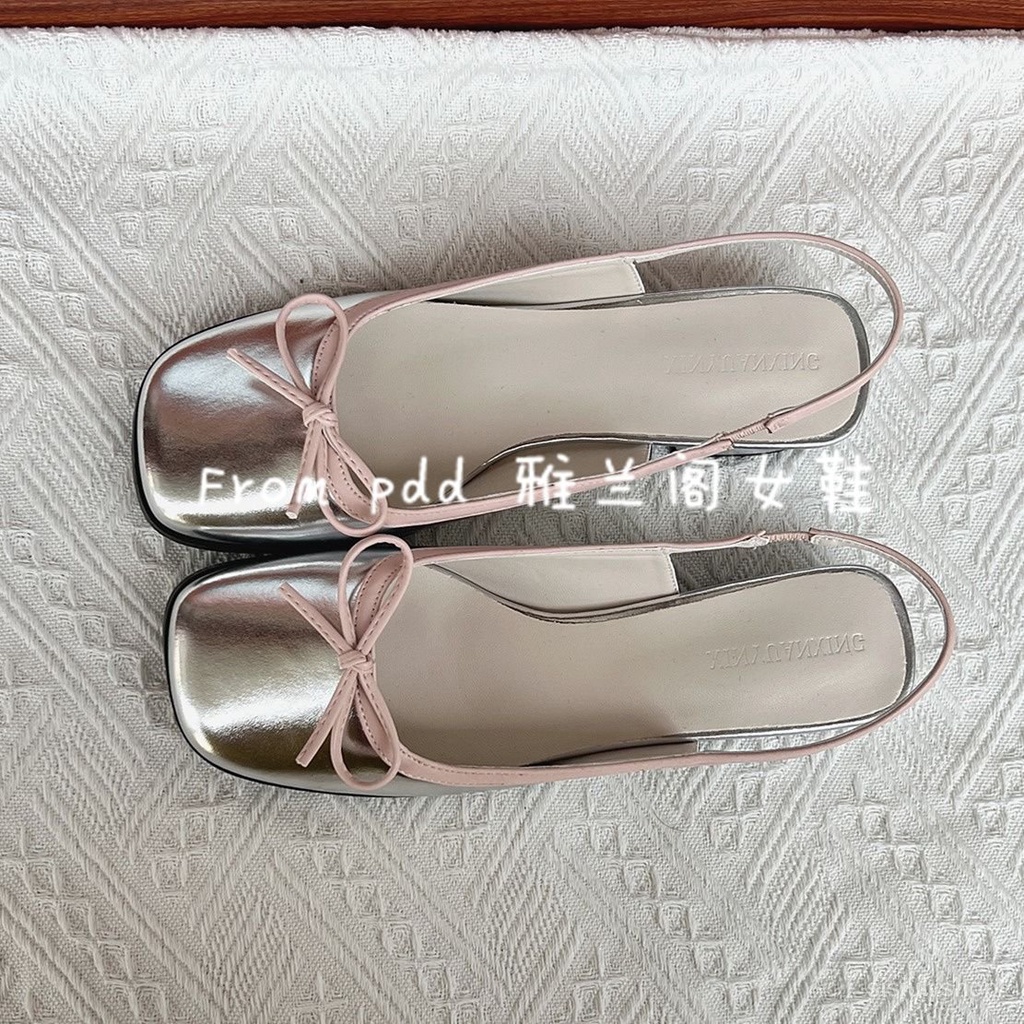 [✅BISA COD] #Sisjuly# Sandal wanita / kepala persegi baru mulut dangkal mulut dangkal kembali sandal