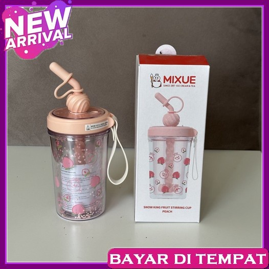 Botol Mixue Viral Tempat Anak Laki Laki Bitol Tumbler Anti Tumpah Ada Sedotan Besar Tumblr Promo Luc