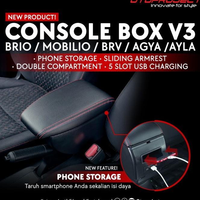 Otoproject Console Box Brio,Old Brio,Mobilio,Brv With Usb Charger