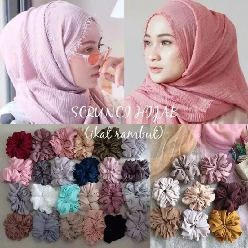 SCRUNCHIE JUMBO IKAT RAMBUT CEPOL KUNCIR HIJAB IKAT RAMBUT TERMURAH TERBAGUS BISA COD MEDAN ACEH BIS