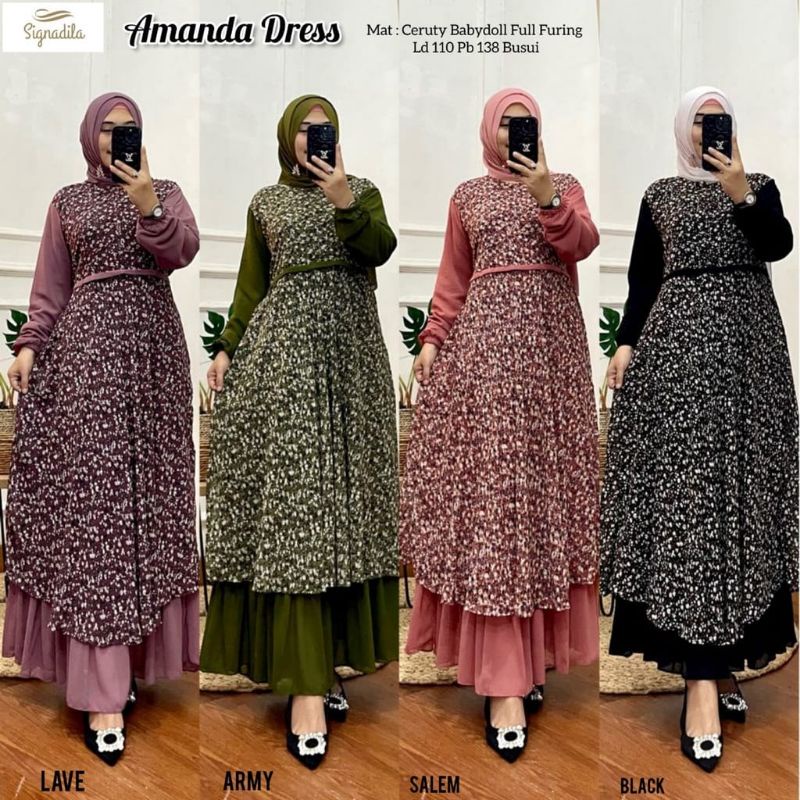 AMANDA DRESS GAMIS WANITA MUSLIM