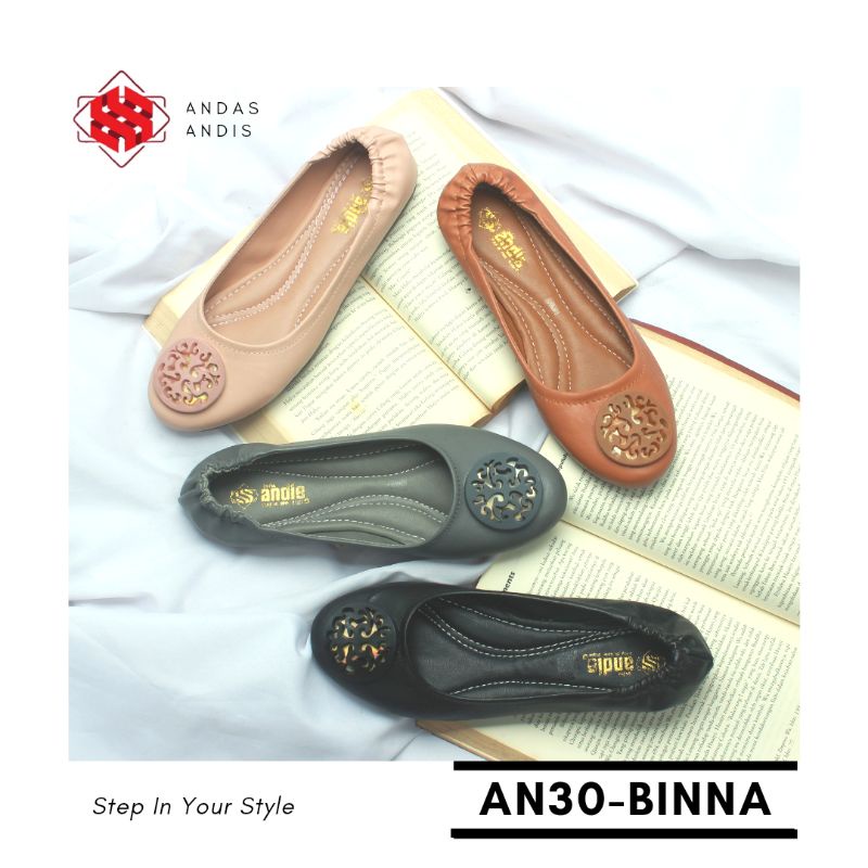 Andas Andis - Sepatu Flatshoes Ballerina Wanita Binna