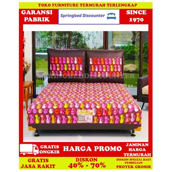 Springbed Spring Bed Uniland Beauty Bed Rainbow Cat ChoCho 160x200 Set