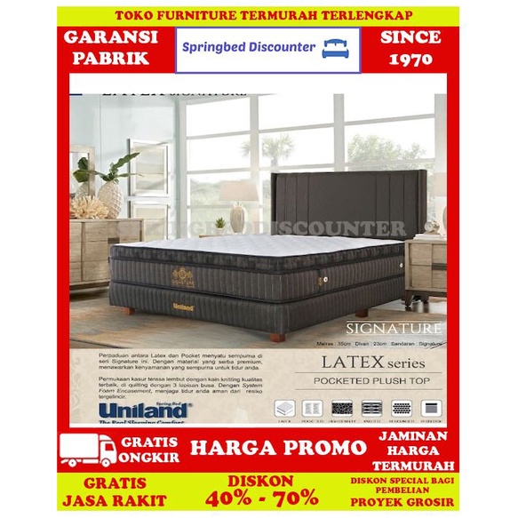 Springbed Spring Bed Kasur Uniland Latex PocketedSignature 120x200 Set
