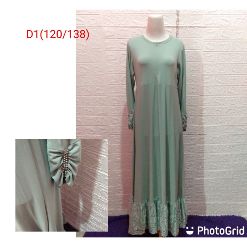 Gamis bahan jersey premium payet