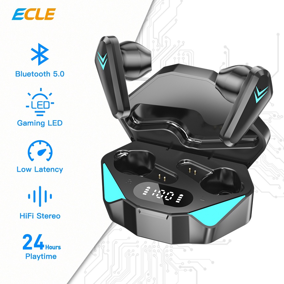 Harga Terkini ECLE X15 TWS Headset Bluetooth Ultra HD Audio Mini Earbuds HiFi Stereo WaterProof