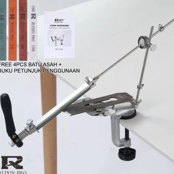 ALAT BANTU MENGASAH PISAU SUDUT ASAH STABIL + 4 BATU PENGASAH