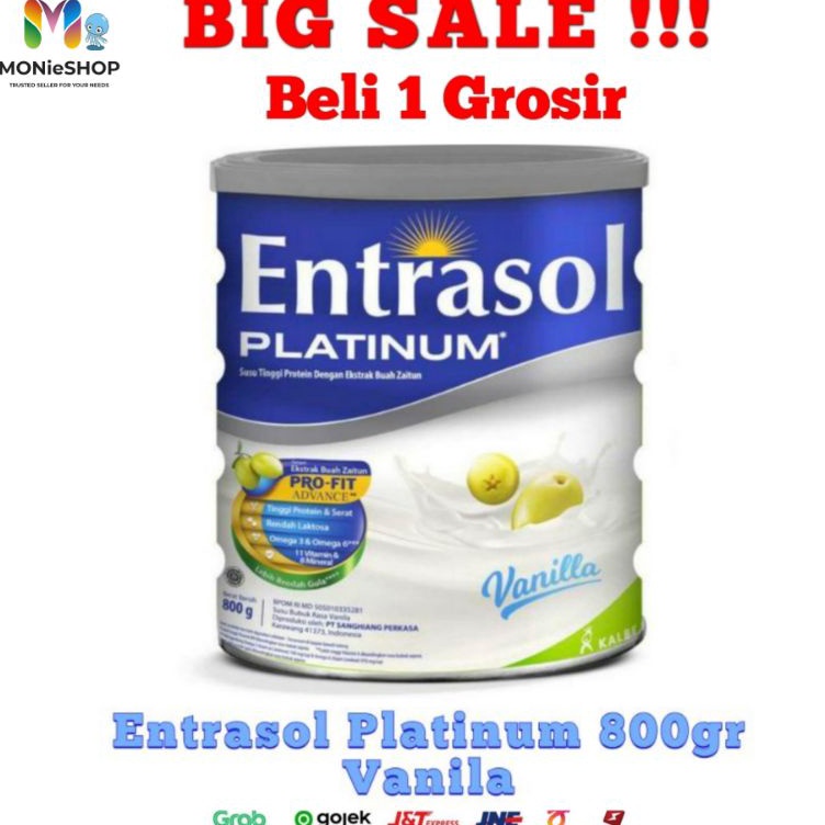 

TEBUS MURAH ✅ Entrasol Platinum 800 gram 400 gram Senior Rasa Vanila Kemasan Baru