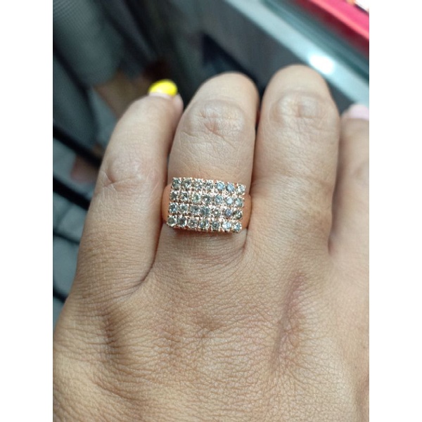 Cincin baris 4 rata berlian Medan asli