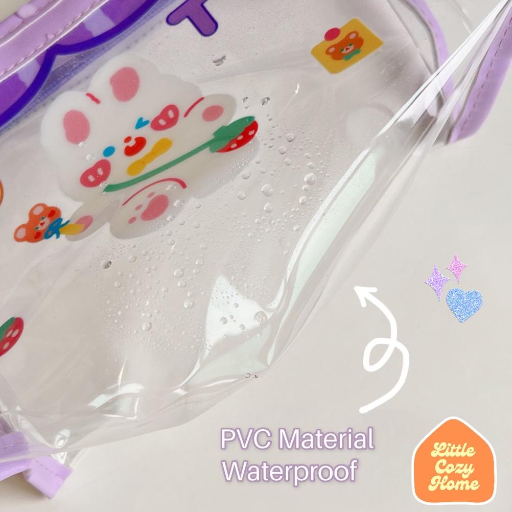 

( Bayar Ditempat ) Kawaii Transparent Pouch / Tempat Pensil Transparant Korea Zipper Motif Aesthetic Kreatif Lucu / File Mika Bag Pouch PVC Transparan Serba Guna Multifungsi Make Up Bag ..