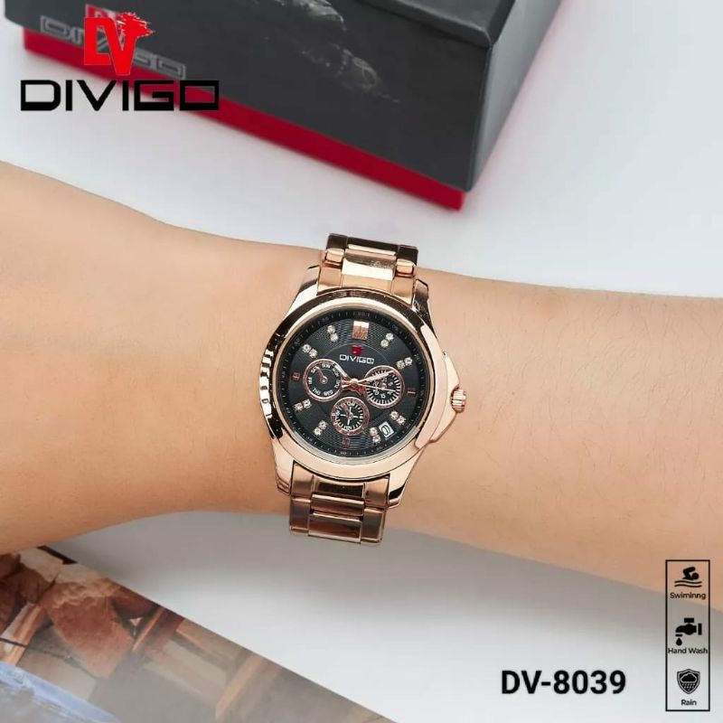 Jam Tangan Divigo 8039 Original Stainliss Steel Wanita Terlaris