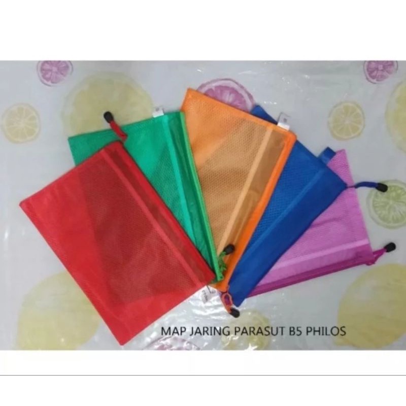 

KAN Zipper Bag B5 Map Sleting Pola Jaring Parasut B5
