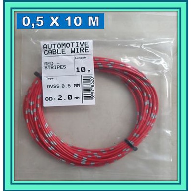 KABEL BINTIK 0.5 MERAH / KABEL 0,5 SERABUT TEMBAGA KELISTRIKAN MOBIL DAN SEPEDA MOTOR / KABEL BODY