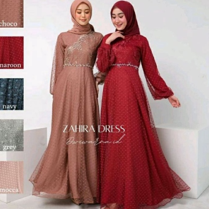 Grosiran Murah ZAHIRA DRES LEBARAN TERBARU-gaun terbaru -gaun nikahan -gaun wisuda -gaun pesta -gaun