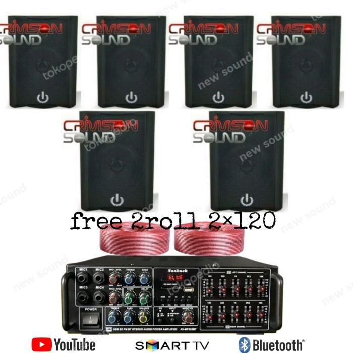 Soundcard Paket Sound System Outdoor Cafe 6 Speaker Crimson