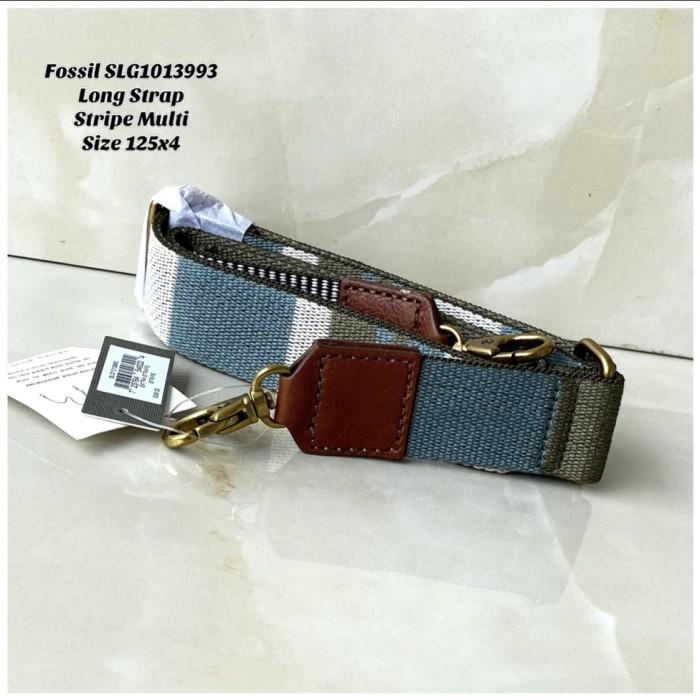 Best Seller Long Strap Tas Fossil Canvas Stripe Blue