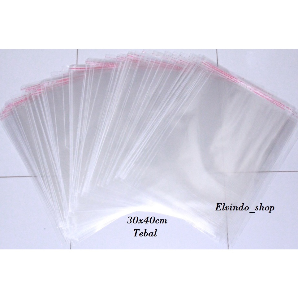 

Lebih Bagus Plastik OPP 30x40 {TEBAL} ,Bening Seal Lem kemasan baju