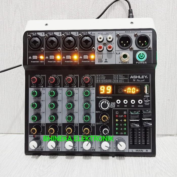 Terlaris Mixer Ashley M House4 / M House 4 Mixer 4 Channel Usb Bluetooth