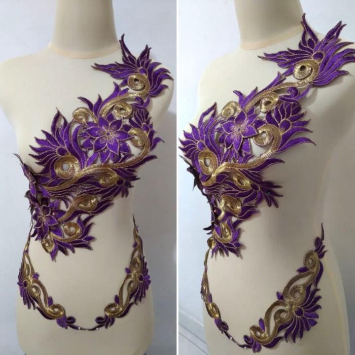 Terlaris Renda Bordir Motif Sahara Set Ungu