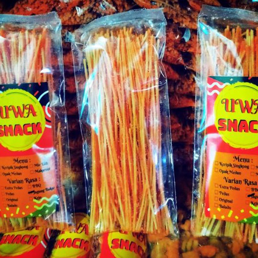 

Limited | KI3 | Mie Lidi Kemasan 40Gram Paket 100Pcs Bisa Mix Makaroni Spiral UWA SNACK
