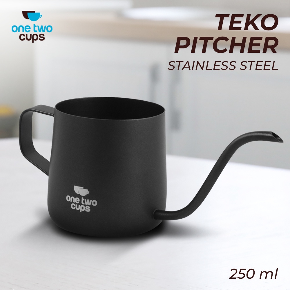 One Two Cups Teko Kopi Leher Angsa Pitcher Drip Kettle Cup 250 ml - AA0050 - Black