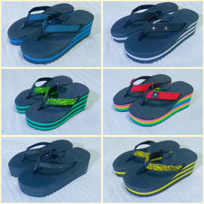 SANDAL MADURA CEWEK CANTIK TINGGI 6cm TERMURAH DAN TERBARU SANDAL WEDGES SANDAL GUNUNG