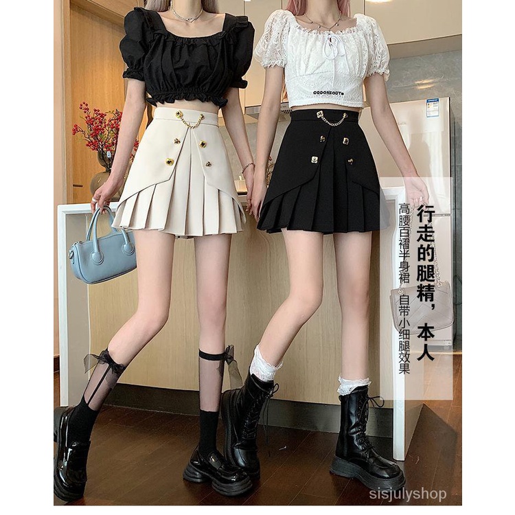 [✅BISA COD] #Sisjuly# Rok A-line wanita / rok lipit tidak beraturan rok setengah badan wanita / ping