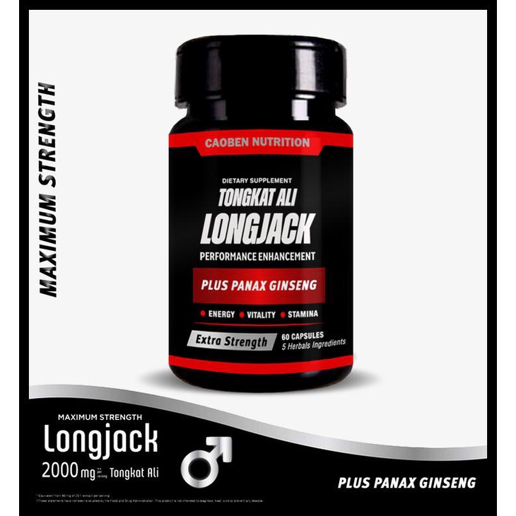 (READY) TONGKAT ALI LONGJACK + PANAX GINSENG, 60 KAPSUL EXTRA STRENGTH KODE 633