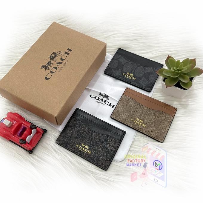 

Dompet C0Ach 58110 Card Holder Case Wallet In Signature Canvas Logo