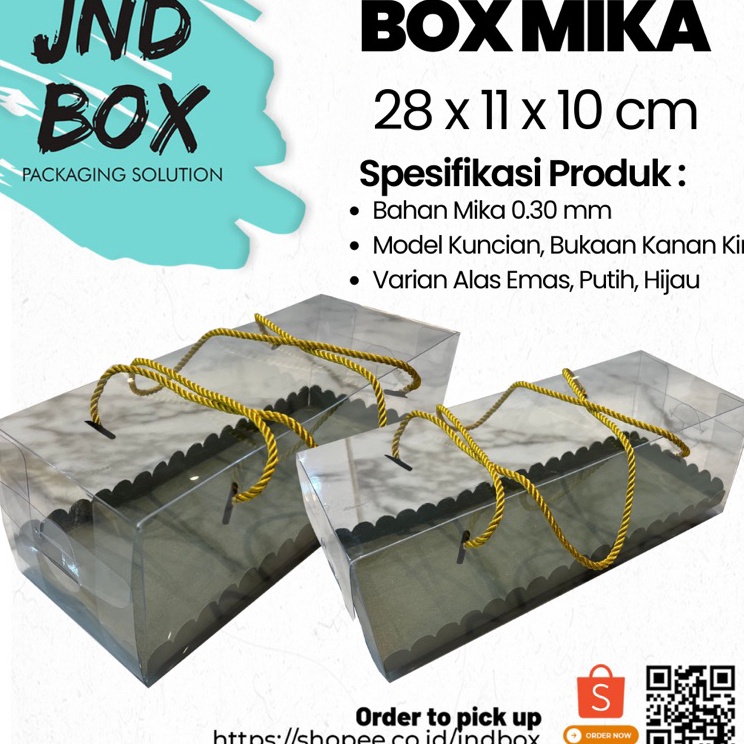 

♠ Box Mika Doskue 28 x 11 x 10 cm (Roll Cake) Min Order 2 Pcs